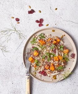 FarroSweetPotatoFennelCranberrySalad